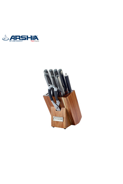 Arshia 🔪 طقم سكاكين أرشيا الألمانية الفاخرة من التيتانيوم – 10 قطع + هدية مجانية