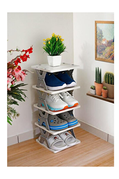 Bisbell رف أحذية قابل للطي بأربع طبقات، رف تخزين متعدد الأغراض للأحذية، BB2077