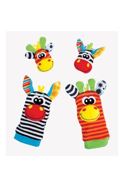 Playgro Botosei si bratari, Playgro, cu zornaitoare, Animalute dragute pentru bebelusi, Set 4 piese