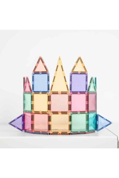 Connetix Set de constructie magnetic, Connetix, Magnetic Tiles, Pastel Mini, 32 piese
