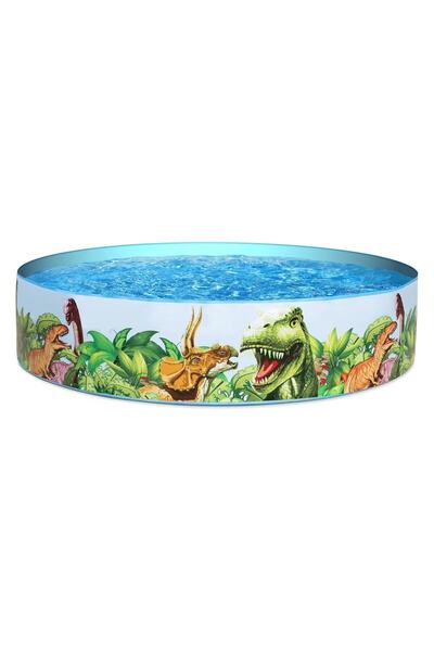 BESTWAY Above-ground pool, for children, round shape, easy to assemble, PVC, dinosaur print, 183 ...