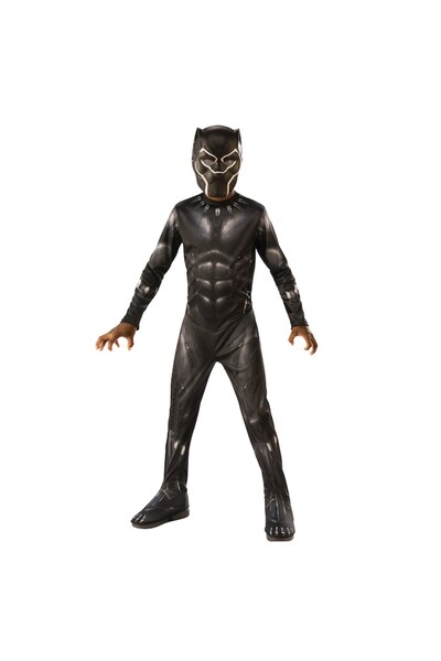 Marvel Deluxe Black Panther Costume for Kids, Size M, 5-7 Years, Mask Included, 120-130 cm
