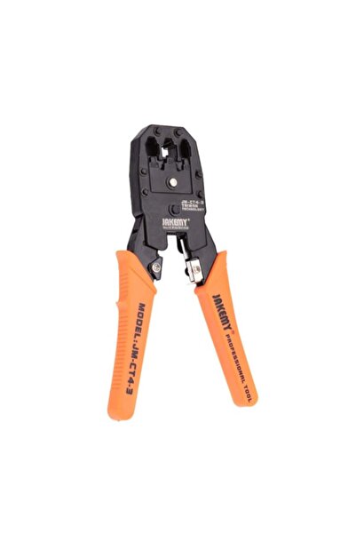 Jakemy Crimping Tool Jakemy, 4P/6P/8P/RJ45/RJ11, cutter included, steel, Black-Orange