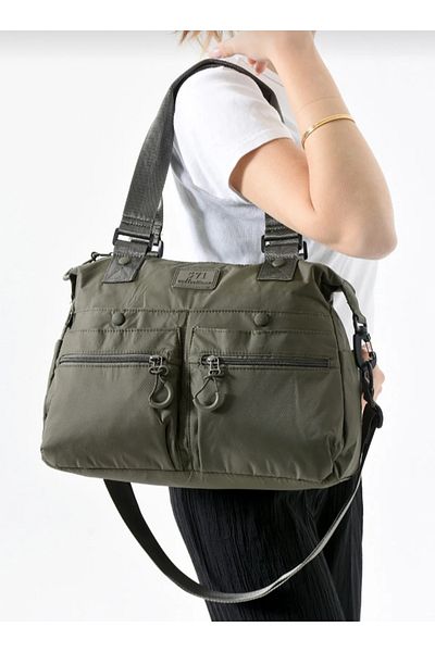 eflanmoda 571 Collections Waterproof Fabric Multi-Pocket Women's Shoulder Bag