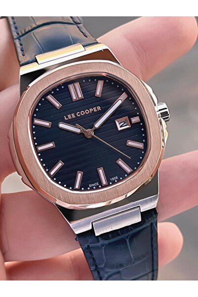 Lee Cooper Men's Wristwatch with Leather Cord Calendar Dial 5 Atm Water Resistant 2 Years Guarantee Elc.599