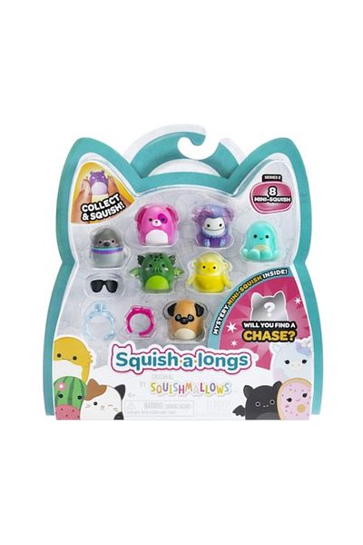 Jazwares Mini-Squish Figures, 8 Pieces, 2.5 cm, with Accessories