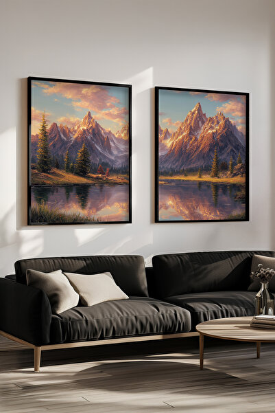 STARYUNA Set de pictură dublă cu efect de pictură în ulei cu vedere la natură...