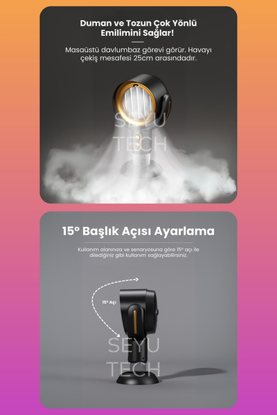SEYUTECH Taşınabilir Masaüstü Smart Air Purifier Duman Ve Koku Arındırıcı Akıllı Hava Temizleyici