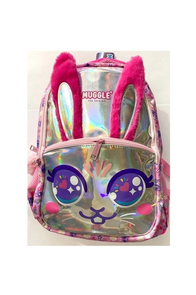 MUGGLE MU-7648 BUNNY PEMBE 3 BÖLMELİ SIRT ÇANTASI
