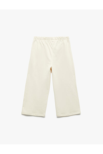 Koton Raised Cotton Wide Leg Sweatpants with Elastic Waist