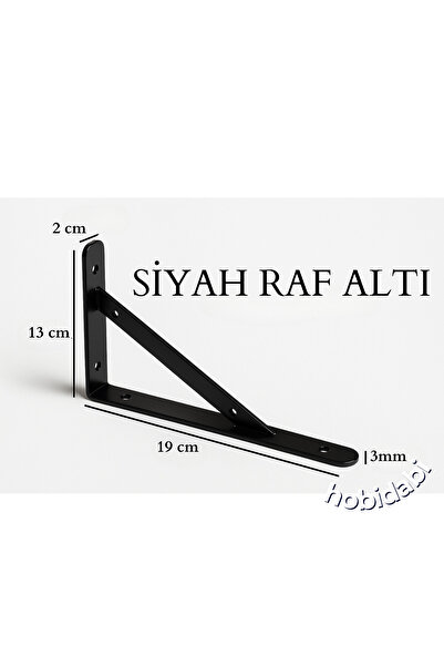 HOBİDABİ Raf Altı Dekoratif Raf Tutucu Ayak Ferforje Siyah 13X19 cm 2 Adet