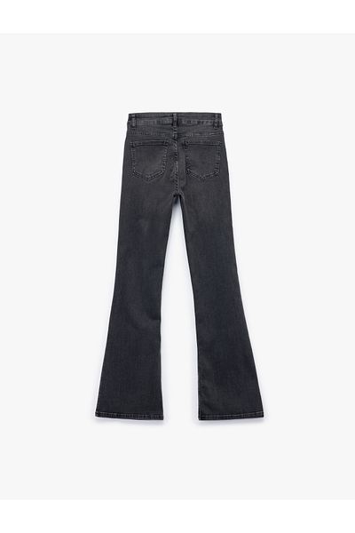 Koton Slim Fit Button Cotton Spanish Leg Jean Pants - Flare Jeans