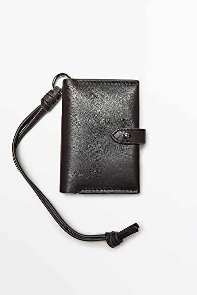 Massimo Dutti Napa deri uçlu kartlık aksesuar