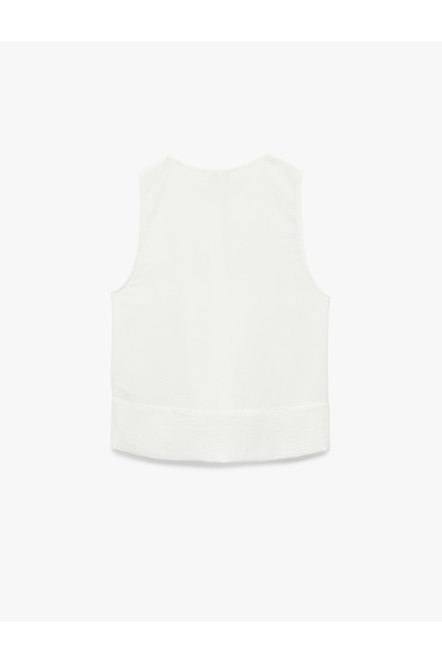 Koton Sleeveless Buttoned Crew Neck Vest