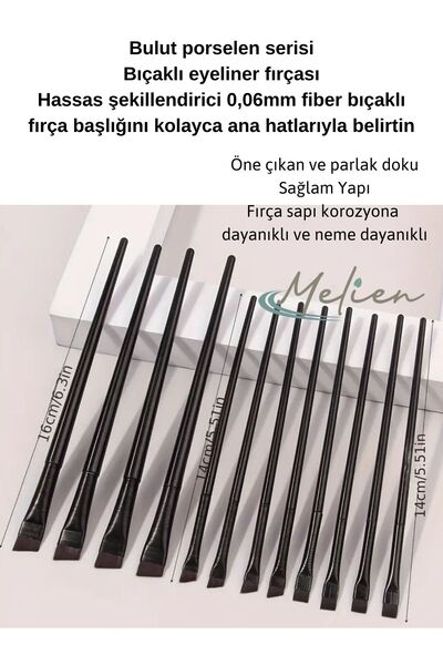 Melien 3 Ad Mega Ultra-Thin Flat Eyeliner Eyebrow Makeup Brush Sponge Line Drawing Apparatus Eye Liner Set
