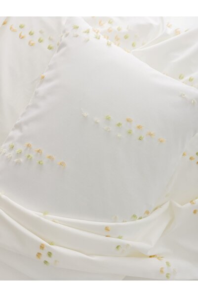 Cotton Box Twirly Double Duvet Cover Set Feya Beige