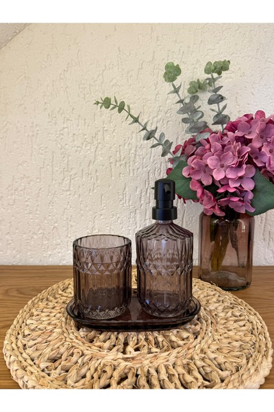 Mell and More Cam Sıvı Sabunluk Mürdüm