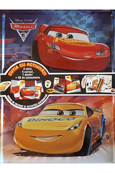 Editura Litera Disney. Masini 3. Cutia cu activitati (3 carti, 4
