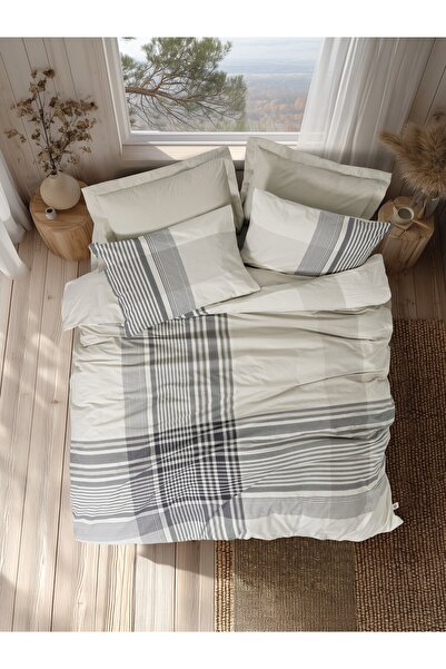 Cotton Box Nordek Ranforce Double Bed Duvet Cover Set Soren Beige