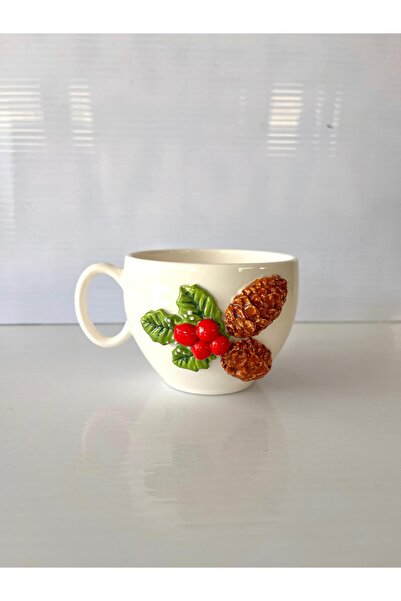 AYLEFE HOBBY Kokina Patterned Handmade Ceramic Large Mug 300ml