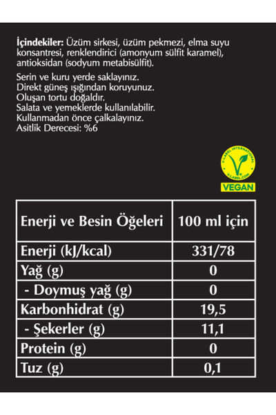 Fersan Balsamik Sirke Cam 500 ml 12 li Paket - Kahvaltılık, Doğal Lezzet