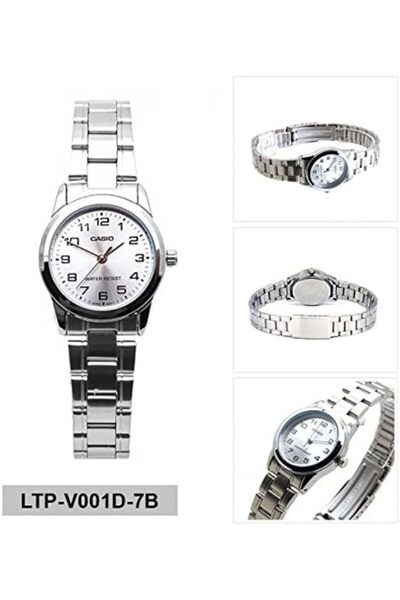 Casio Women's Watch - LTP-V001D-7BUDF Silver Dial, Silver Band