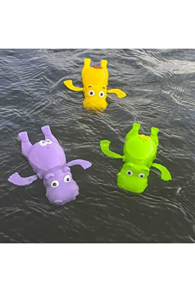 LRS STORE 2 Adet Suda Yüzen Oyuncak Su Aygırı Sevimli Kurmalı Hipopatam