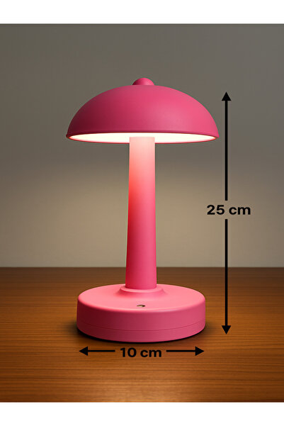 CAILON Pembe Mantar Masa Lambası 3 Renk Işık (Kırmızı, Beyaz, Gün Işığı) | US...