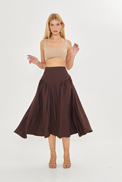 FARBE ER FASHION Khak Brown Skirt