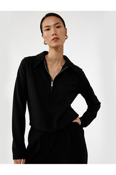 Koton Regular Fit Long Sleeve Zipper Cardigan