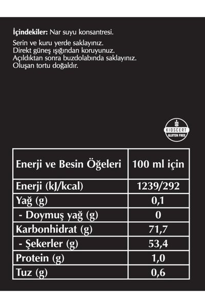 Fersan %100 Nar Ekşisi 330 Gr Cam 12 li Paket