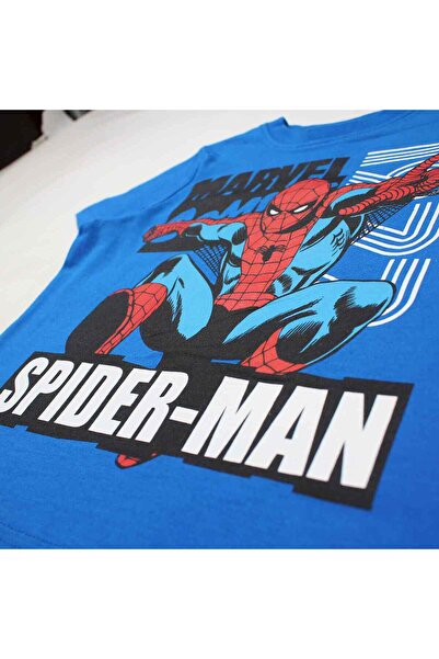 SPIDERMAN Children's T-shirt 100% cotton, blue, 134 cm,