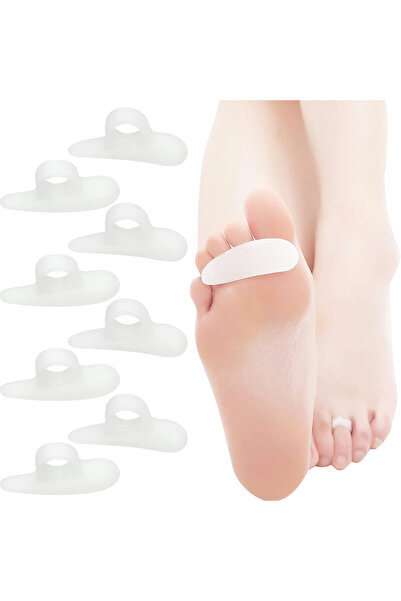 Kingozoyi Σετ 4 ζευγών διορθωτών δακτύλων ποδιών, σιλικόνη, λευκό, 6,5 x 2,1 ...