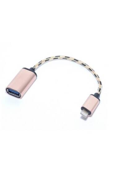 Dali OTG Cable USB 3.0 to Lightning Connector Compatible with Apple for Data Transfer, 15 cm, Rose Gold