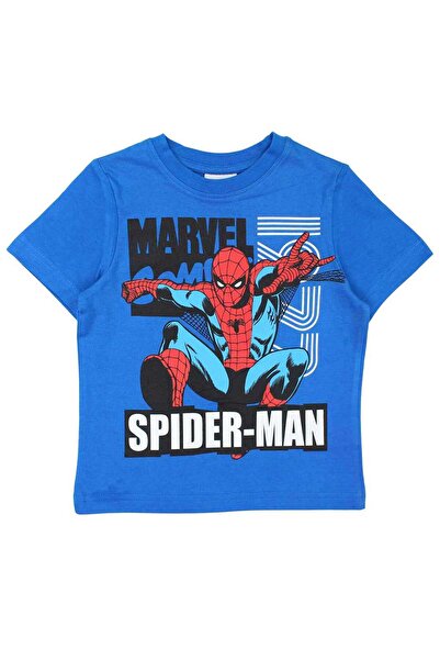 SPIDERMAN Children's T-shirt 100% cotton, blue, 134 cm,