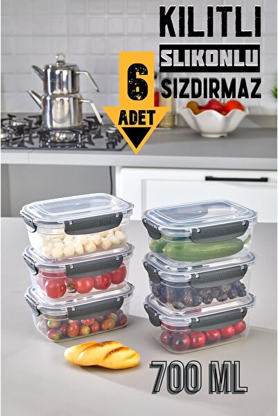 Estava Home 6 Adet Slikonlu Sızdırmaz Hava Almaz Kilitli Kapak Saklama Kabı K...