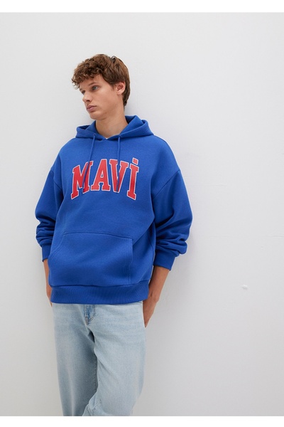 Mavi Oversized Sweatshirt with Logo Print