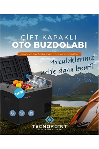 tecnopoint 50LT Çift Bölmeli Çift Beyin Yeni Nesil Araç Oto Buzdolabı