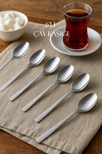 EWs Stainless Steel 6-Piece Teaspoon Set
