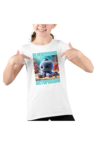 OEM Tricou Copii Fete Brainrot Blueberrinni Octopussini
