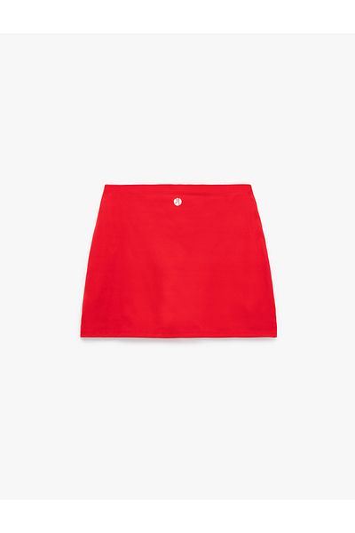 Koton High Waist Interlock Slim Fit Mini Sports Shorts Skirt