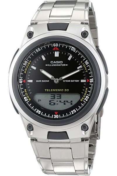 Casio Men's Watch - AW-80D-1AVDF Black Dial, Silver Band