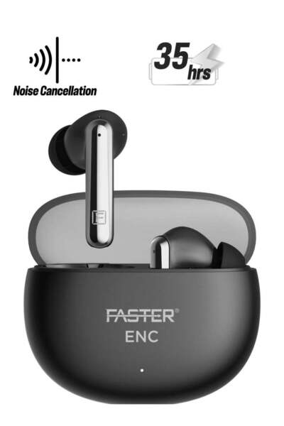 Faster سماعات أذن لاسلكية E22 مع خاصية إلغاء الضوضاء البيئية (ENC) - 35 ساعة من وقت التشغيل مع البلوتوث