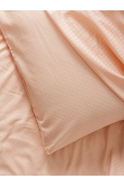 Cotton Box Plaid Ranforce Double Duvet Cover Set Plaid Salmon