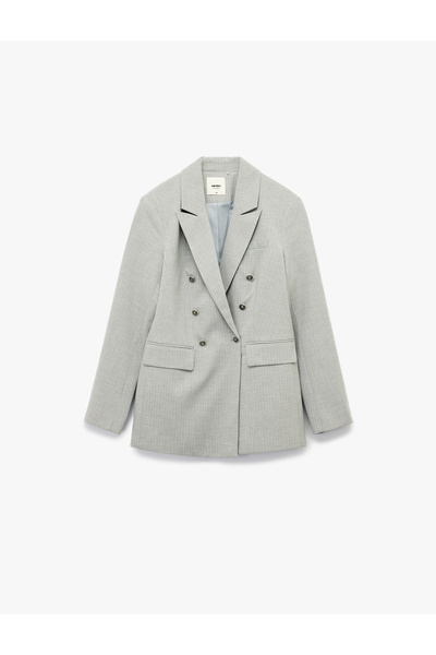 Koton Slim Fit Buttoned Pocket Long Sleeve Double Breasted Blazer Jacket