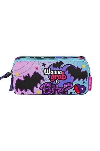 MUGGLE MU-9110 GOTIK GIRL COLLECTION حقيبة أقلام مكونة من قسمين