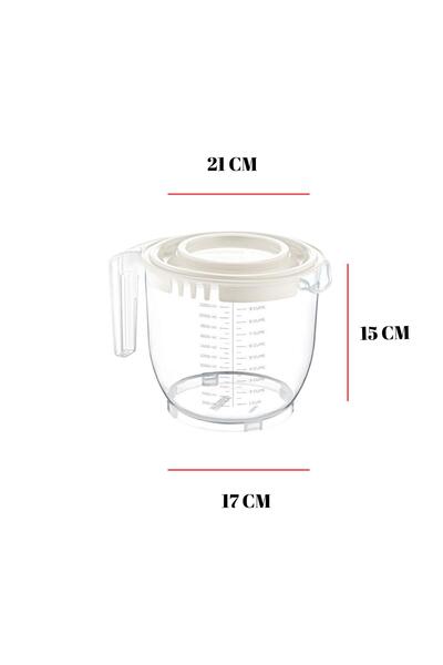 EWs 2200 ml Mixer Container Smoked & Measuring Container & Storage Container
