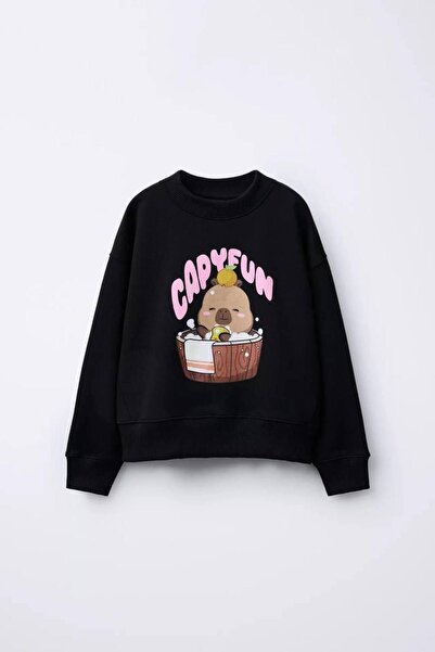 Generic Brand New Season Girl's Capyfun Printed Cotton Fabric Sweatshirt