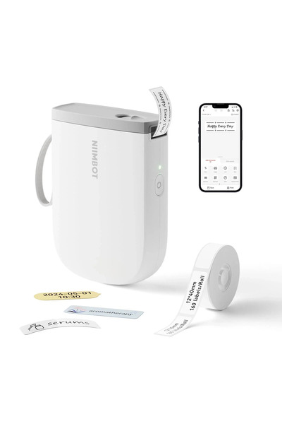 GÜMRÜK BEY Bluetooth Etiket Yazıcı – 300 DPI Taşınabilir Termal Bantlı Etiket...