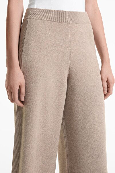 Oysho Side rib wide-leg knit trousers